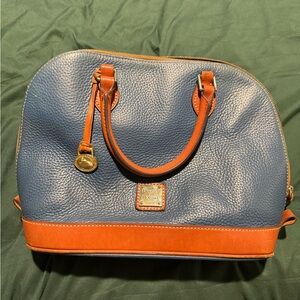 Dooney & Bourke Navy and Tan Satchel